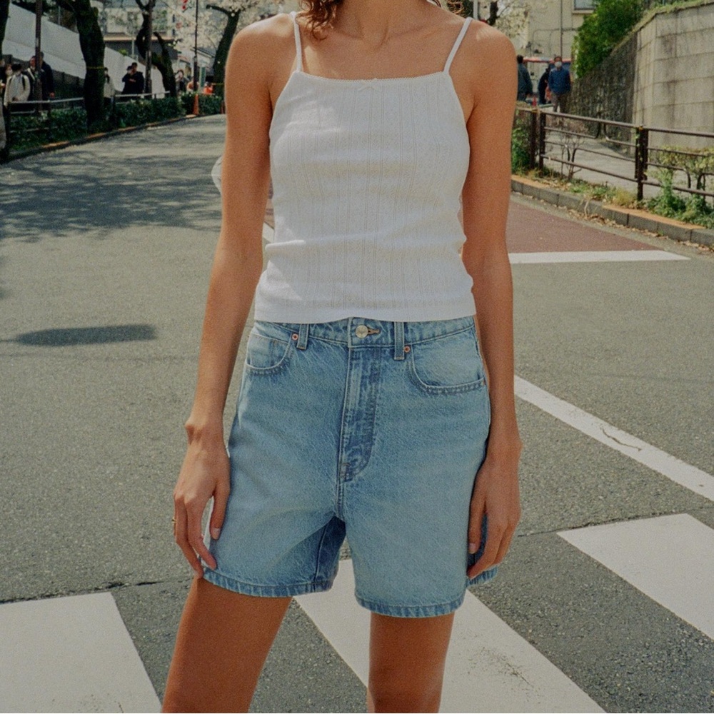 ZARA Z1975 HIGH-WAISTED MOM FIT SHORTS